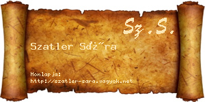 Szatler Sára névjegykártya