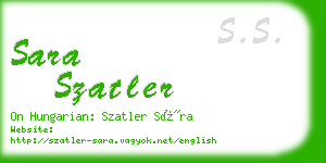 sara szatler business card